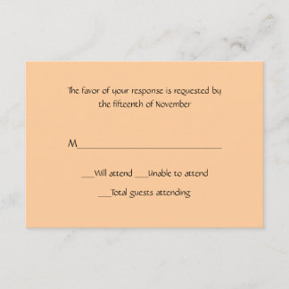 Tarjeta de respuesta de Peach Pale para todos los 