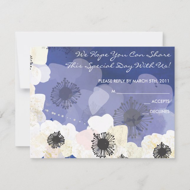 TARJETA DE RESPUESTA DE Peacock & Anemone Flowers  (Anverso)