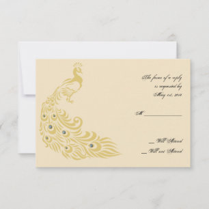 Tarjeta de respuesta de Peacock Elegance Art Deco