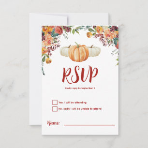 Tarjeta de respuesta de pequeña calabaza de otoño