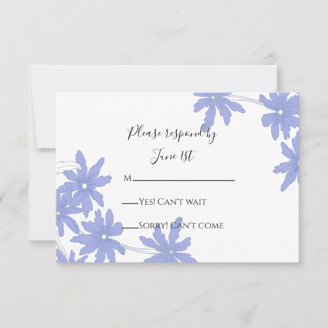 Tarjeta de respuesta de Periwinkle Blue Daisies We (Anverso)