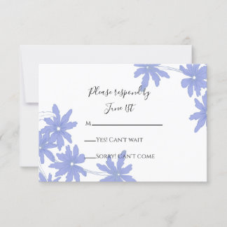 Tarjeta de respuesta de Periwinkle Blue Daisies We