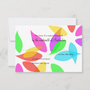 Tarjeta de respuesta de Petales coloridos