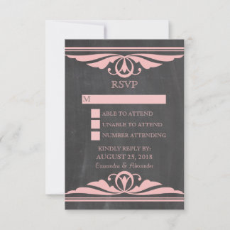 Tarjeta de respuesta de pizarra de color rosa Deco
