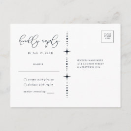 Tarjeta de respuesta de postal de sol y luna celes