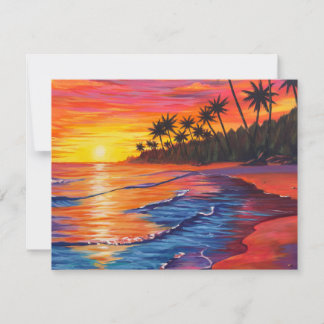 Tarjeta de respuesta de puesta de sol tropical