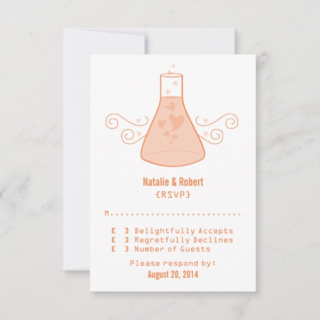 Tarjeta de respuesta de química dulce naranja (Anverso)
