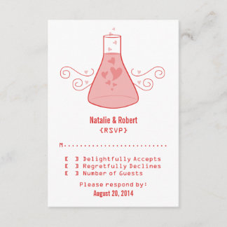 Tarjeta de respuesta de química dulce rojo