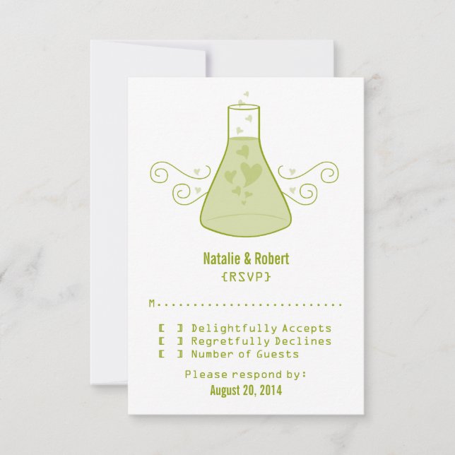Tarjeta de respuesta de química dulce verde (Anverso)