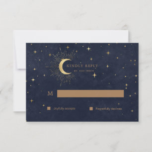 Tarjeta de respuesta de Quinceanera Celestial Moon