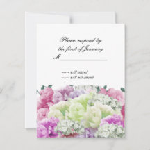 Tarjeta de respuesta de ramo mixto de flores