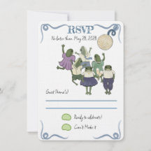 Tarjeta de respuesta de ranas ilustradas