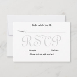 Tarjeta de respuesta de recepción de Typo Gris de 