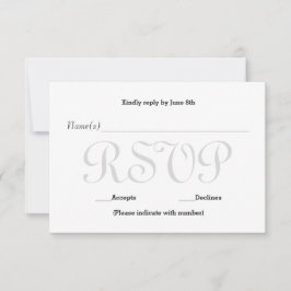 Tarjeta de respuesta de recepción RSVP con fondo g