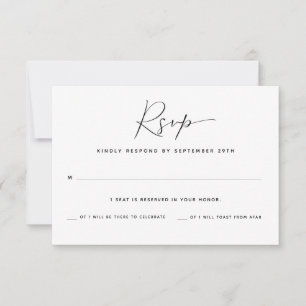 Tarjeta de respuesta de recuento de un invitado   