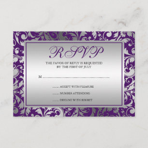 Tarjeta de respuesta de remolinos de damasco de pl