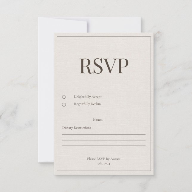 Tarjeta de respuesta de Roble y Marfil (Anverso)