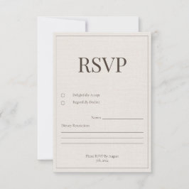 Tarjeta de respuesta de Roble y Marfil