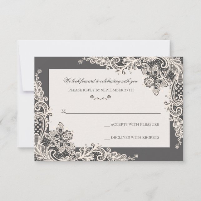 Tarjeta de respuesta de romance Chalkboard (Anverso)