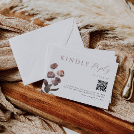 Tarjeta de respuesta de Rosa polvoriento y malva C