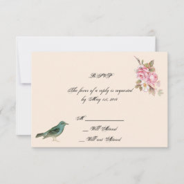 Tarjeta de respuesta de rosa rosa rosa rosa y Boda