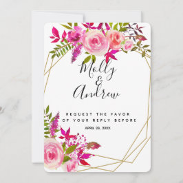 TARJETA de respuesta de Rosas de la boda RSVP de l