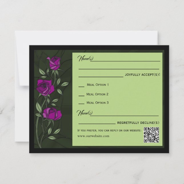 Tarjeta de respuesta de rosas góticas (Anverso)