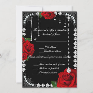 Tarjeta De Respuesta De Rosas Rojas Románticas Y D