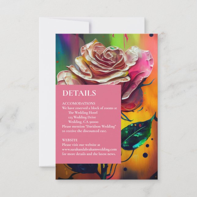 Tarjeta de respuesta de RSVP abstracta de rosas ro (Anverso)