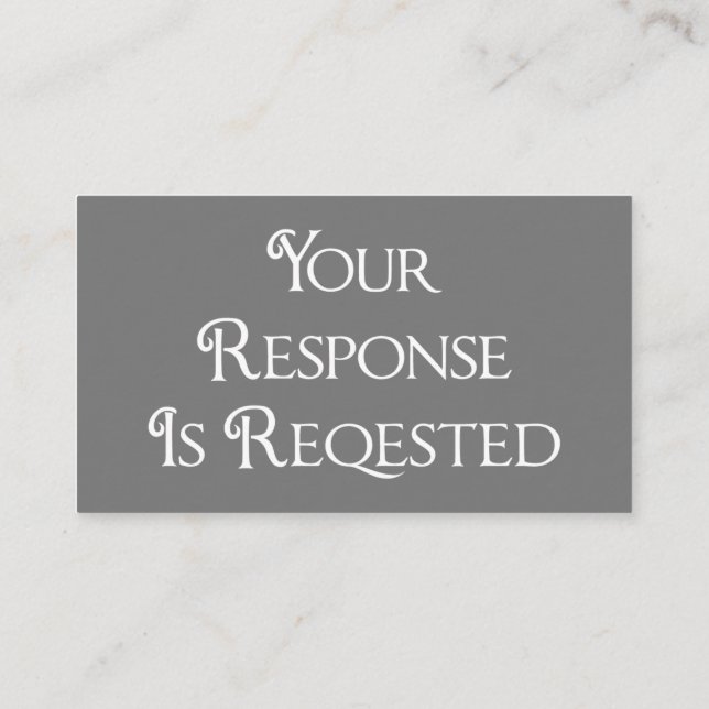 Tarjeta de respuesta de RSVP con código QR gris y  (Reverso)