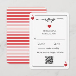 Tarjeta de respuesta de RSVP de boda Afortunado en