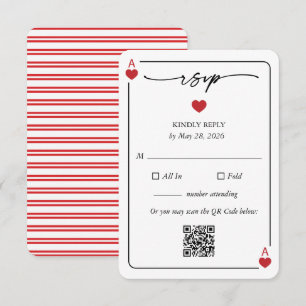 Tarjeta de respuesta de RSVP de boda Afortunado en
