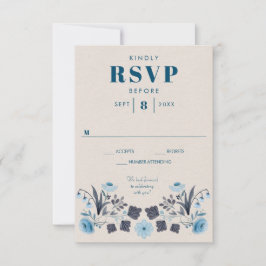 Tarjeta de respuesta de RSVP de boda boho folk mod