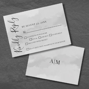 Tarjeta de respuesta de RSVP de boda con acuarela 