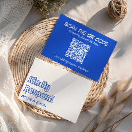 Tarjeta de respuesta de RSVP de boda con código QR