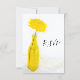 Tarjeta de respuesta de RSVP de boda con flor amar