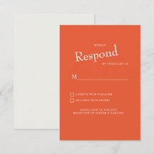 Tarjeta de respuesta de RSVP de boda con fuente mo