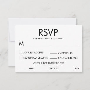 Tarjeta de respuesta de RSVP de boda con nombre mo