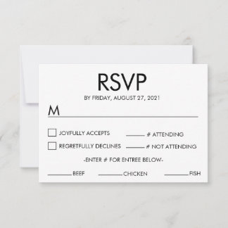 Tarjeta de respuesta de RSVP de boda con nombre mo