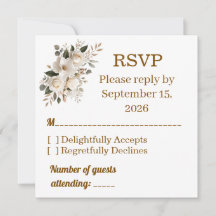 Tarjeta de respuesta de RSVP de boda con tipografí