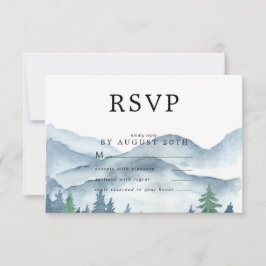 Tarjeta de respuesta de RSVP de boda de bosque con