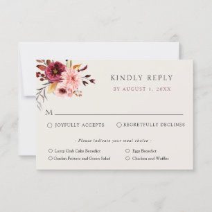Tarjeta de respuesta de RSVP de boda de calabaza f