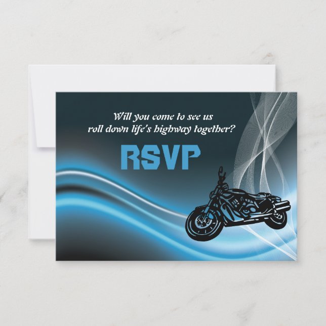 Tarjeta de respuesta de RSVP de boda de motociclis (Anverso)
