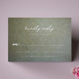 Tarjeta de respuesta de RSVP de boda de oro de sal