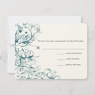 Tarjeta de respuesta de RSVP de boda de pájaros y 