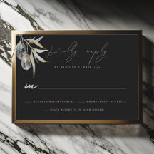 Tarjeta de respuesta de RSVP de boda de rama de ol