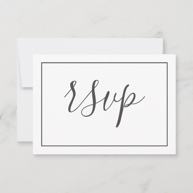Tarjeta de respuesta de RSVP de boda de Simple Ele (Anverso)