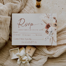 Tarjeta de respuesta de RSVP de boda de terracota 