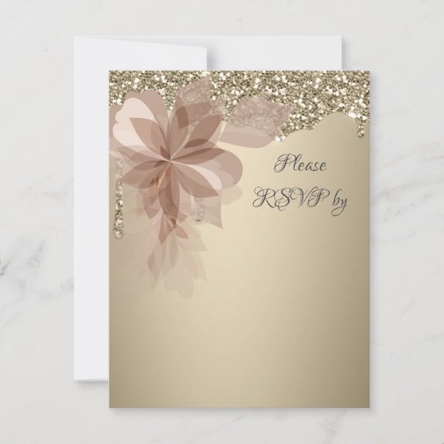 Tarjeta de respuesta de RSVP de boda Elegant Extra (Anverso)