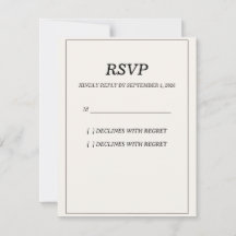 Tarjeta de respuesta de RSVP de boda elegante con 